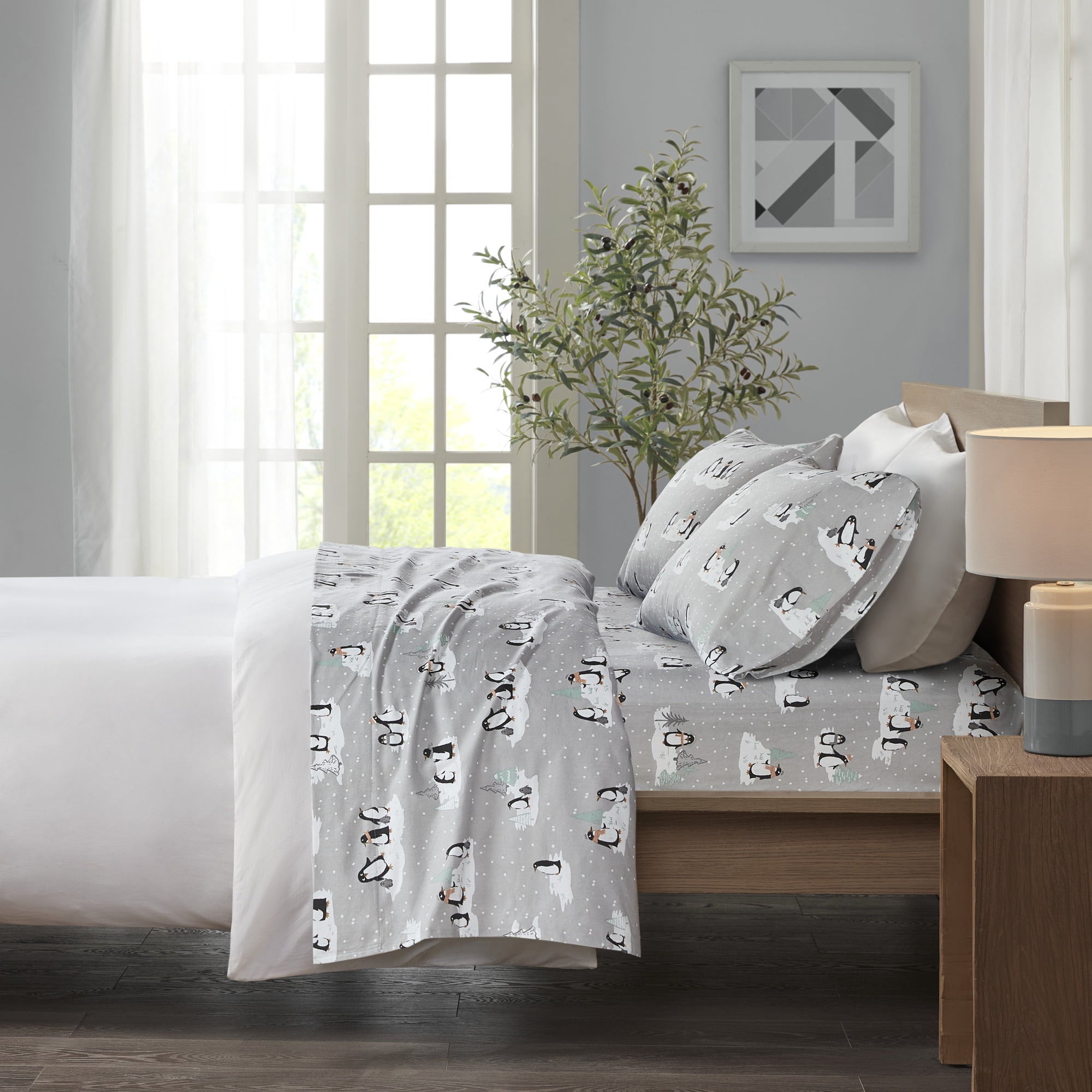 Cosy penguin discount fleece duvet set