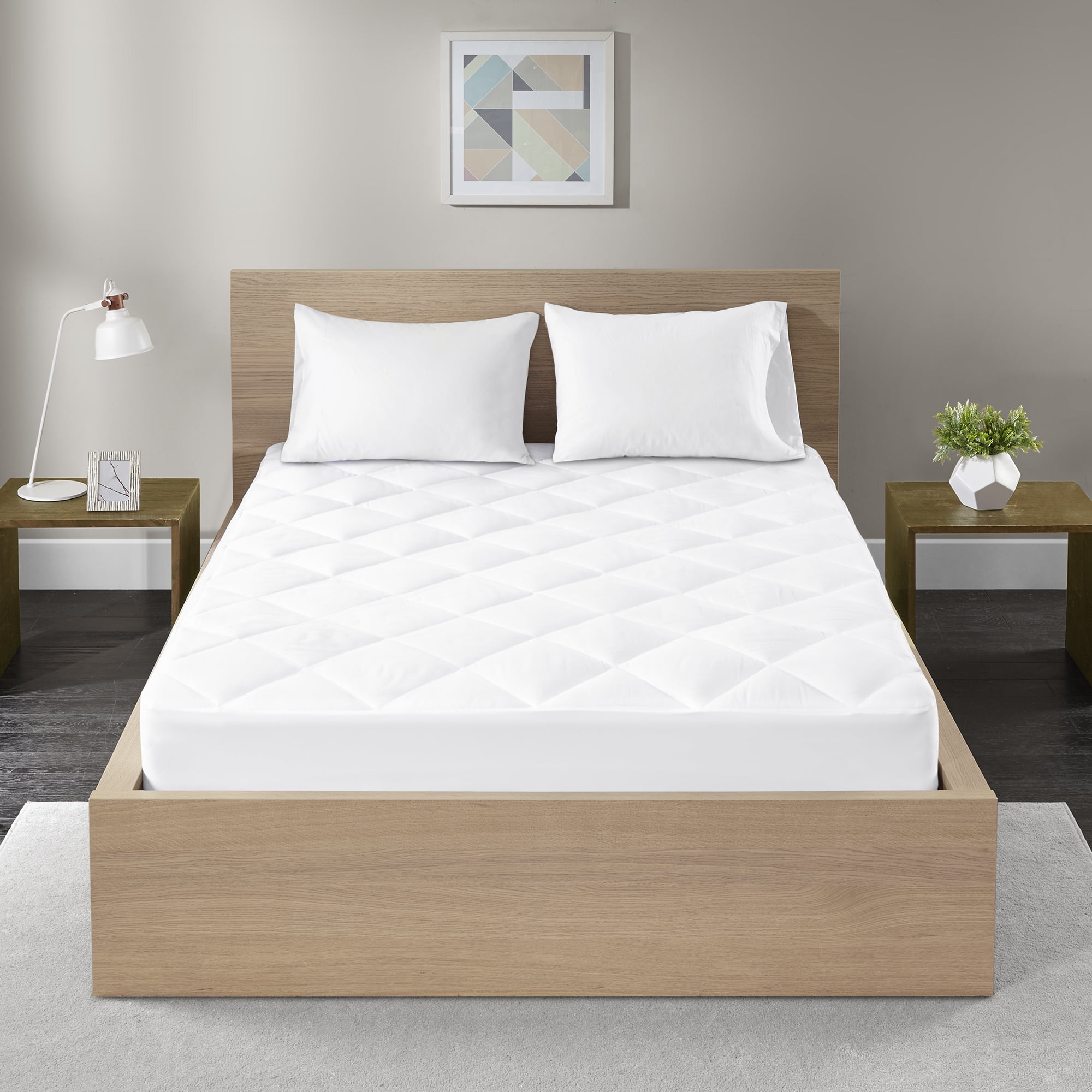 King White Cotton Sateen Waterproof Mattress Topper