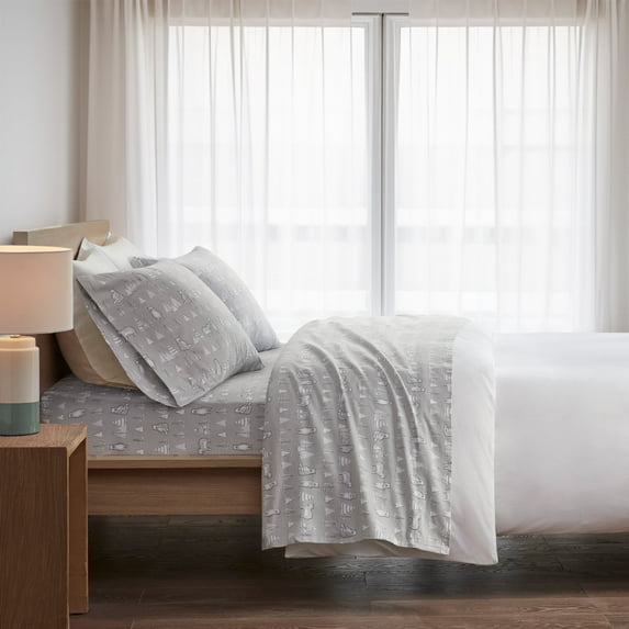 Regency Heights Twin Size Cotton Flannel Sheet Set, 3-Piece Flannel Bed Sheets Twin, 100% Cotton Bed Sheets Set with Deep Pocket, Bear