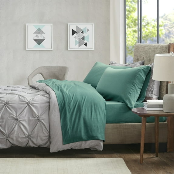 Comfort Classics Heathered Cotton Jersey Knit Sheet Set