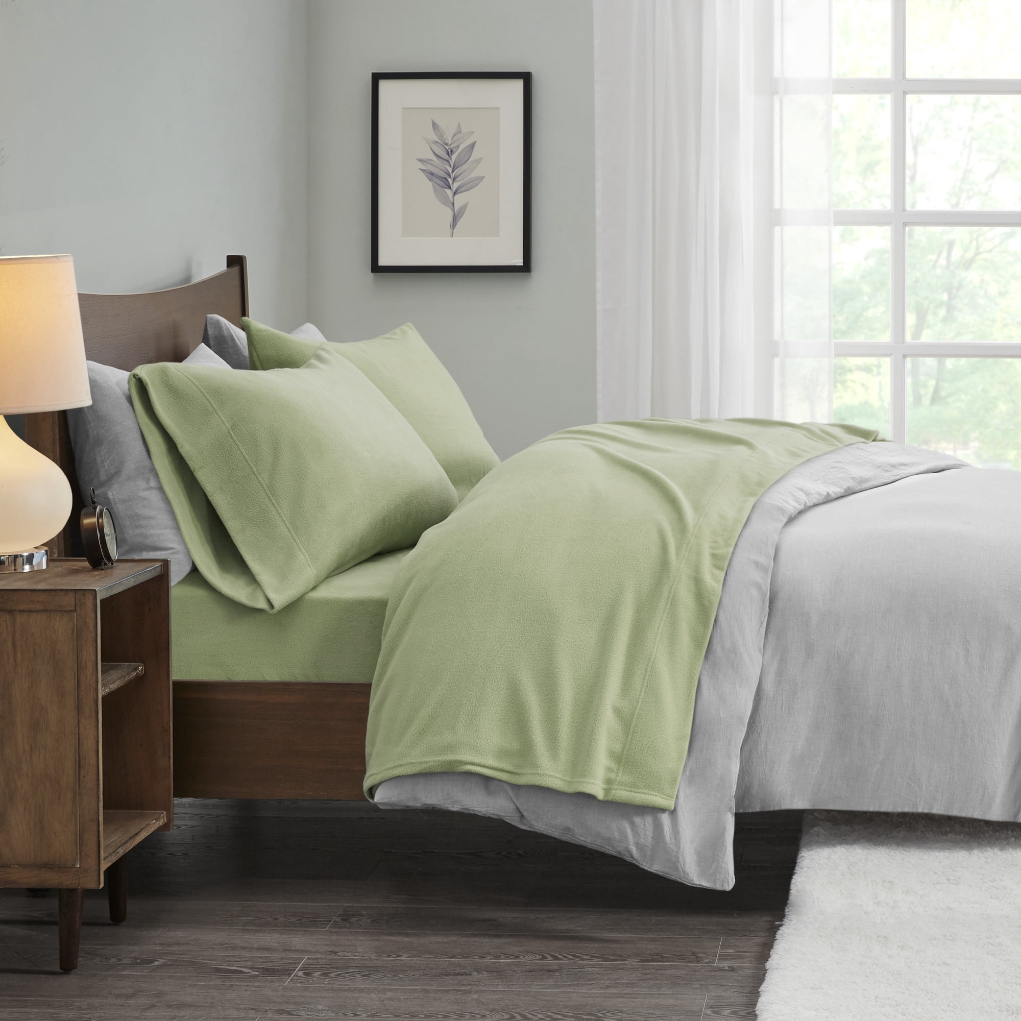 Comfort Classics Micro Fleece 4-Piece Green Sheet Set, Full