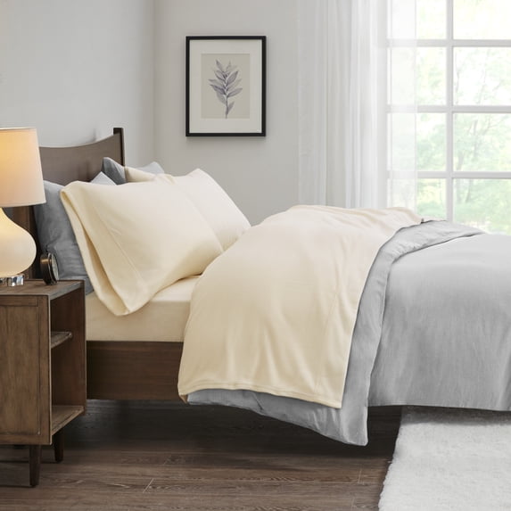 Comfort Classics Micro Fleece 4 Piece Ivory Sheet Set, King