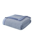thumbnail image 1 of Comfort Classics Micro Fleece Knitted Soft Blanket, Blue, King, 1 of 4