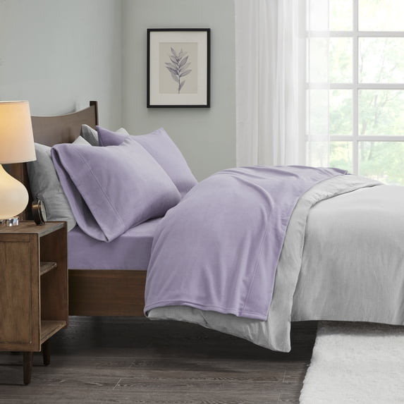 Comfort Classics Micro Fleece Sheet Set, Twin, Purple
