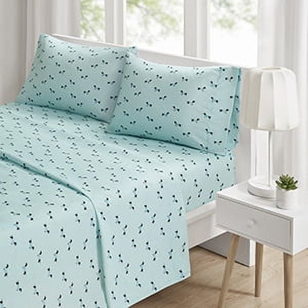 Comfort Classics Novelty 4-Piece Aqua Dogs Print Sheet Set, Queen