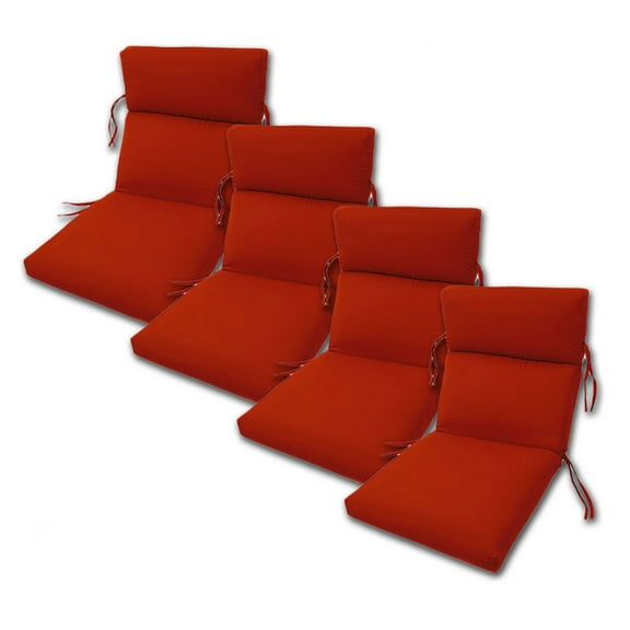 Comfort Classics Outdoor Sunbrella Channeled Chair Cushions - Set of 4-Jockey Red