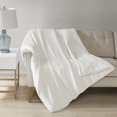 thumbnail image 1 of Comfort Classics Plush Solid Weighted Blanket With Removable Cover, Ivory, 18lbs, 1 of 12