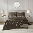 thumbnail image 1 of Comfort Classics Satin Chocolate Luxury 6 PC Sheet Set, California King - Wrinkle Free, 1 of 18