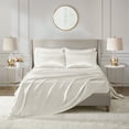 thumbnail image 1 of Comfort Classics Satin Ivory Luxury 6 PC Sheet Set, Queen - Wrinkle Free, 1 of 18