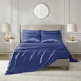 thumbnail image 1 of Comfort Classics Satin Navy Luxury 6 PC Sheet Set, King - Wrinkle Free, 1 of 18