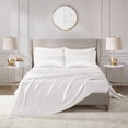 thumbnail image 1 of Regency Heights White Satin Sheet Set Full Size, 6-Piece Silky Bed Sheets with 16" Deep Pocket Fitted Sheet, 1 of 18