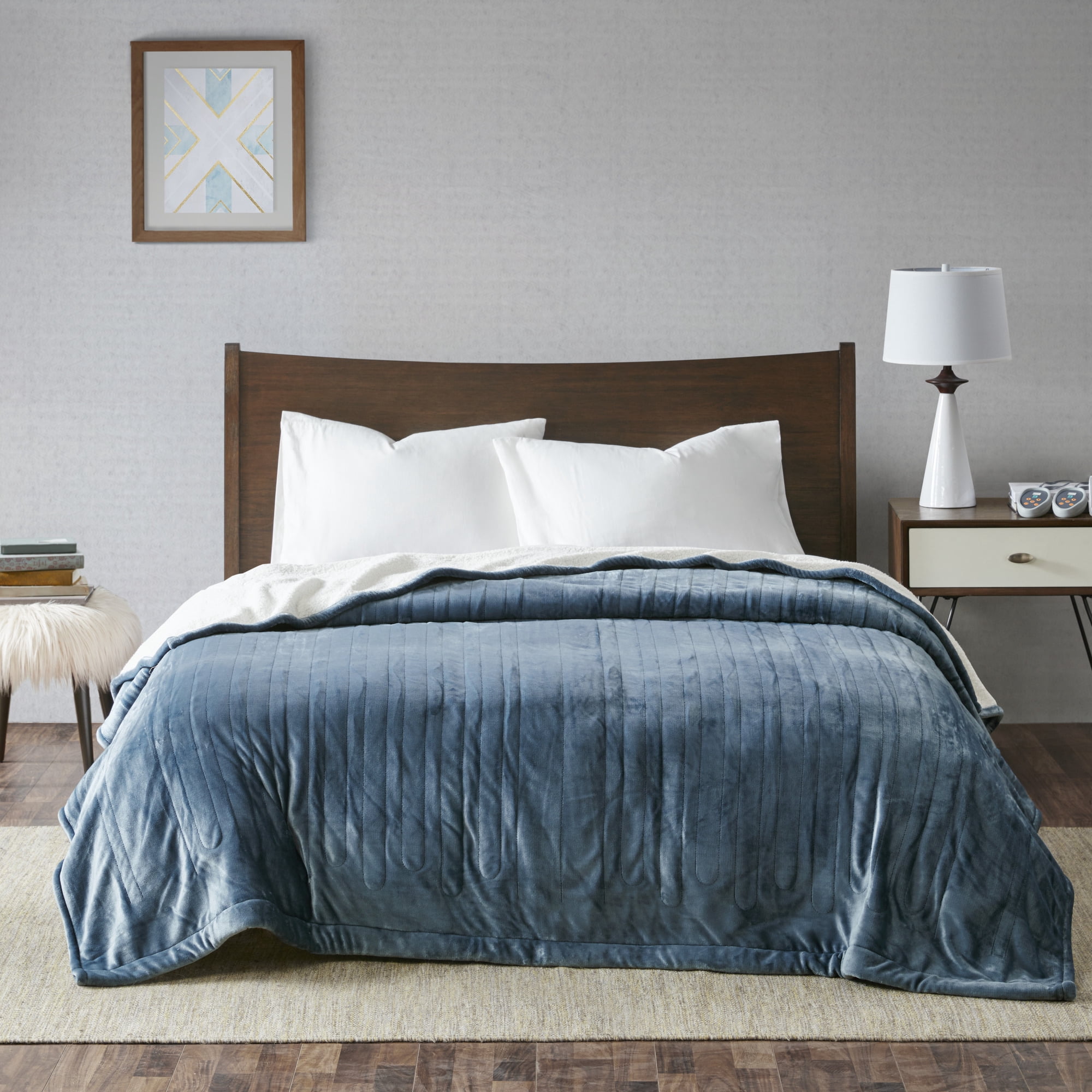Comfort Classics Ultra Soft Heated Electric Blanket, Twin, Blue -  Walmart.com