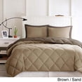 thumbnail image 1 of Comfort Classics Windsor Stain Resistant Reversible 3-piece Comforter Set Full/Queen-Brown/Sand, 1 of 2