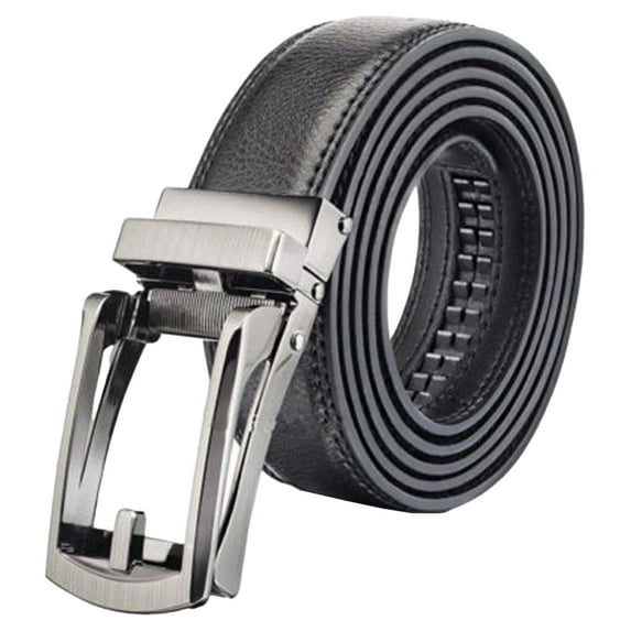 Comfort Click Belt for Man, Simyoung Men's Adjustable Perfect Fit Croc Belt with Plaque Buckle-As Seen On Tv ( Black )