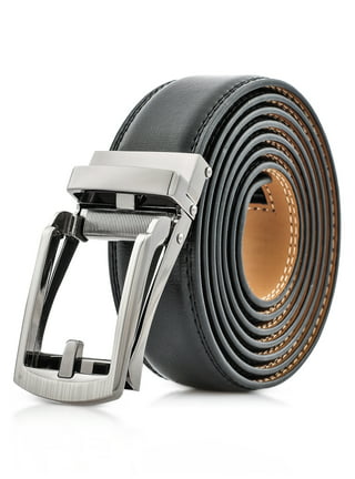 Comfort Click Belt for Man, Simyoung Men's Adjustable Perfect Fit Croc Belt  with Plaque Buckle-As Seen On Tv ( Black )
