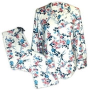 Comfort & Co Women 2 Piece Medium White Floral Bouquet Lounge Wear Sleepwear Set