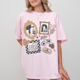 thumbnail image 1 of Comfort Color Coquette Bow Mickey Checkered Comfort Colors T-Shirt, Retro Mickey Checkered Shirt, Mickey Sketch, Vintage Snacks Disney Foodies,Blossom Color,Size XL, 1 of 5