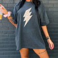 Comfort Color Leopard Lightning Bolt Shirt Vintage Graphic Tee Trendy