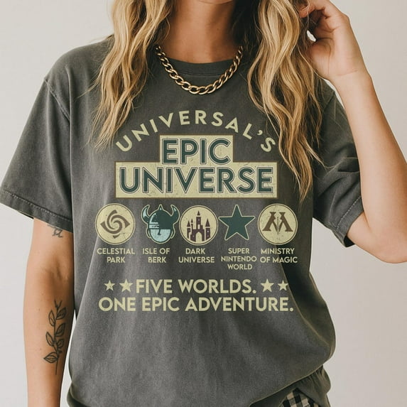 Comfort Color Universal's Epic Universe T-Shirt, Orlando Park Epic Universal Studios shirt, Disney trip, One Epic Adventure Tee