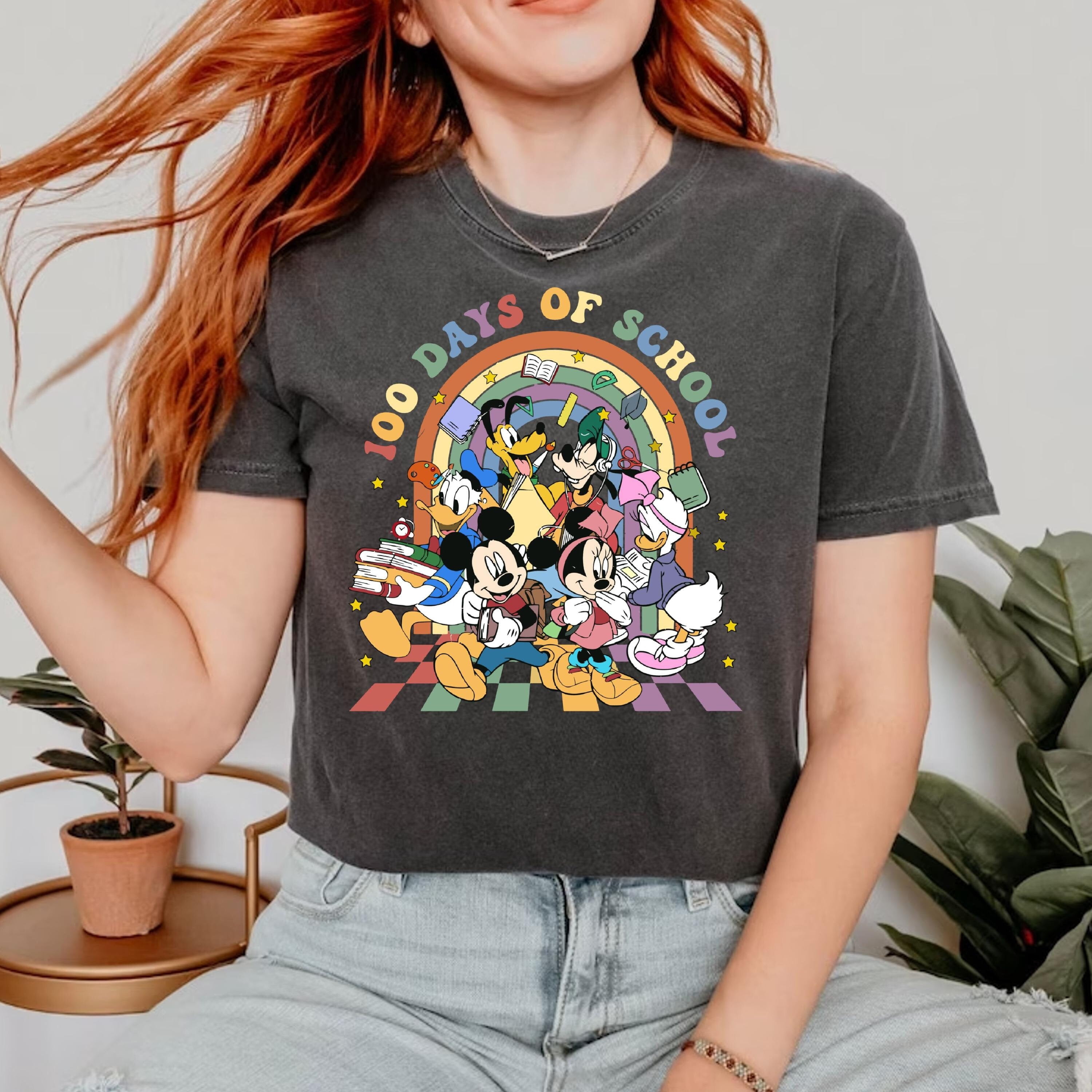 Comfort Colors® 100 Days Of School T-shirt, Mickey And Friends 100 Days ...
