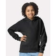 thumbnail image 1 of Comfort Colors 1467Y Garment-Dyed Youth Lightweight Fleece Hooded Sweatshirt-Black-L, 1 of 6