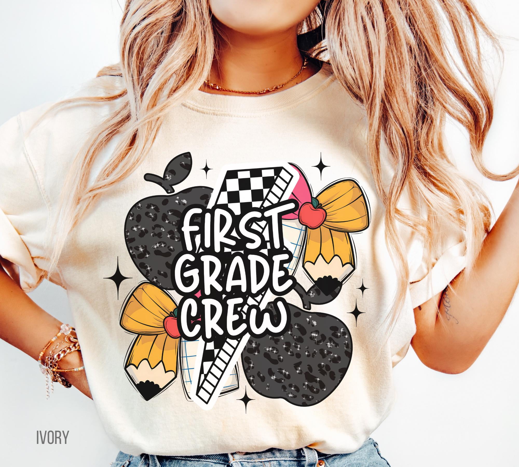 Comfort Colors 1st Grade Teacher Shirt, First Grade Teacher Crew TShirt ...