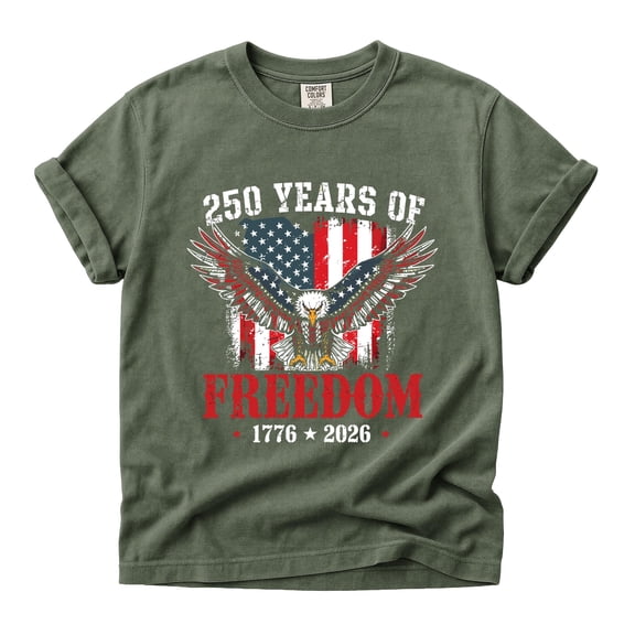 Comfort Colors 250 Years of Freedom Eagle Flag Shirt 1776 2026 Patriotic Tee