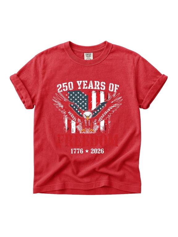 Comfort Colors 250 Years of Freedom Eagle Flag Shirt 1776 2026 Patriotic Tee