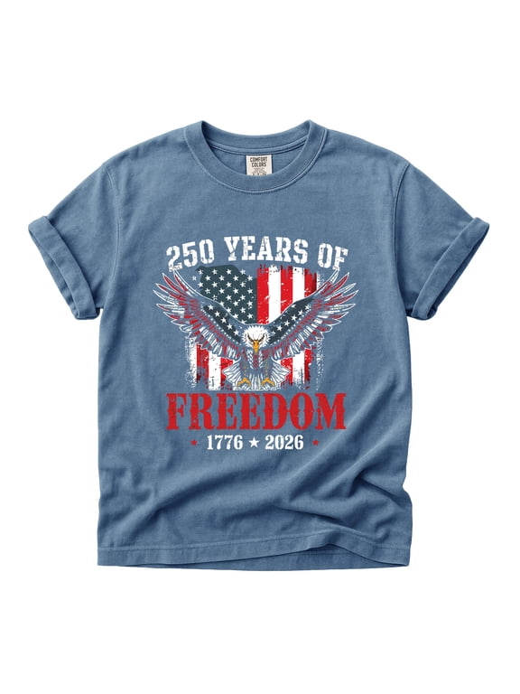 Comfort Colors 250 Years of Freedom Eagle Flag Shirt 1776 2026 Patriotic Tee