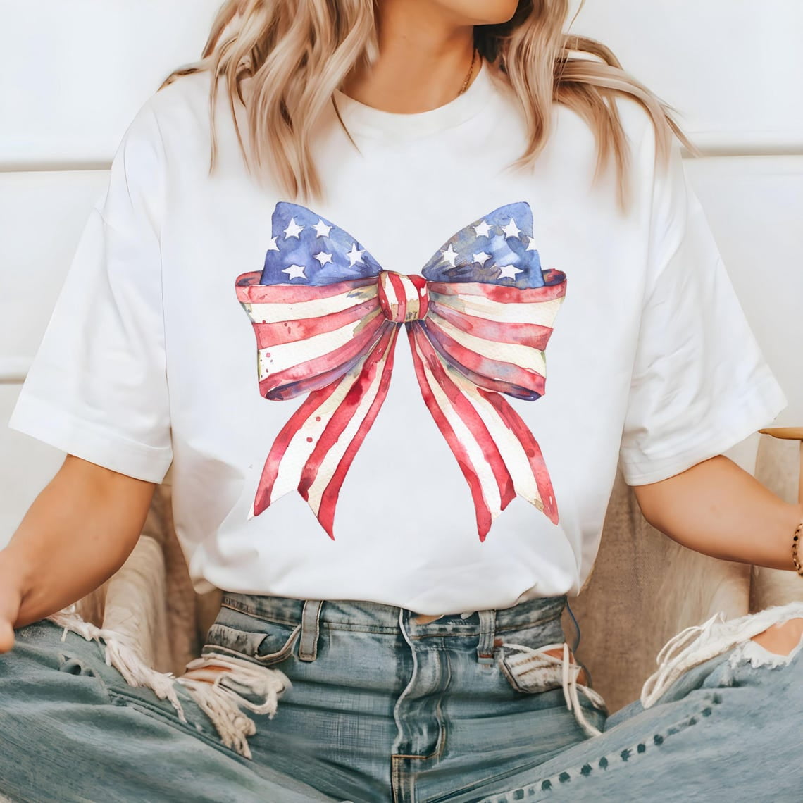 Comfort Colors 4th of July Shirt, Coquette American Flag Shirt, USA Bow ...
