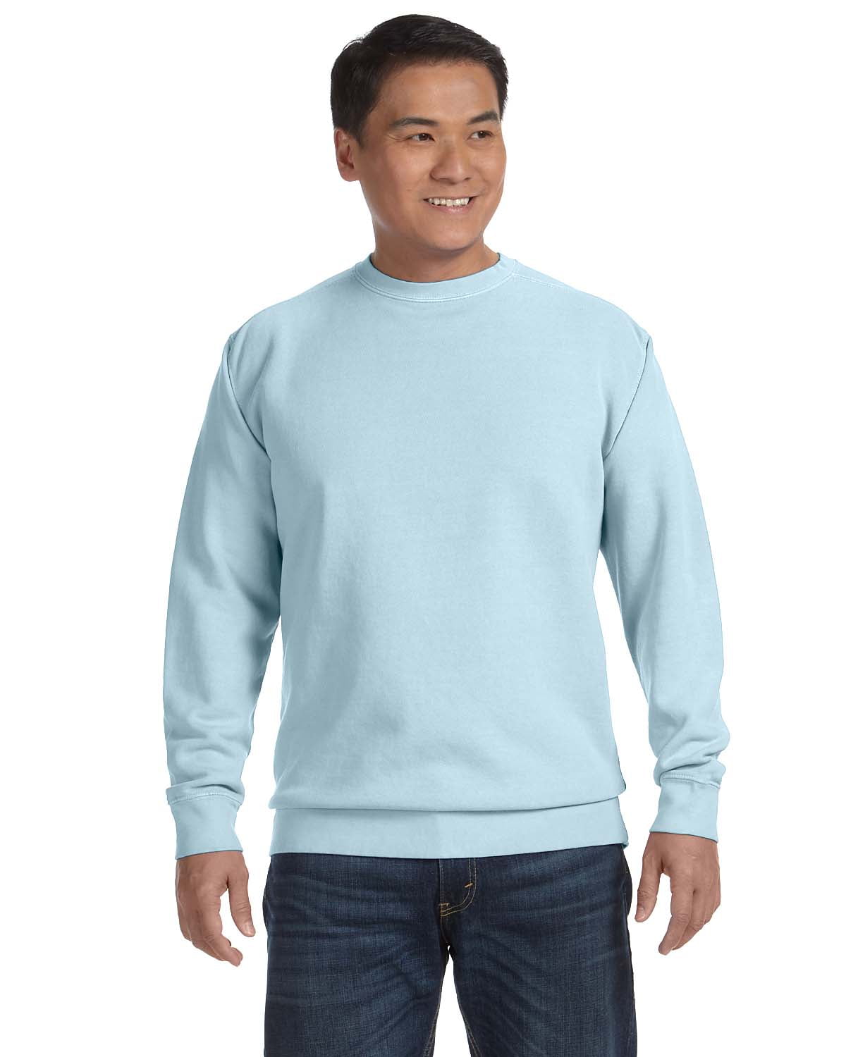 TSC Apparel Large Monogram Comfort Colors Adult Crew-Neck Sweatshirt #1566 | Wholesale Accessory Market S / Blue Jean - CC