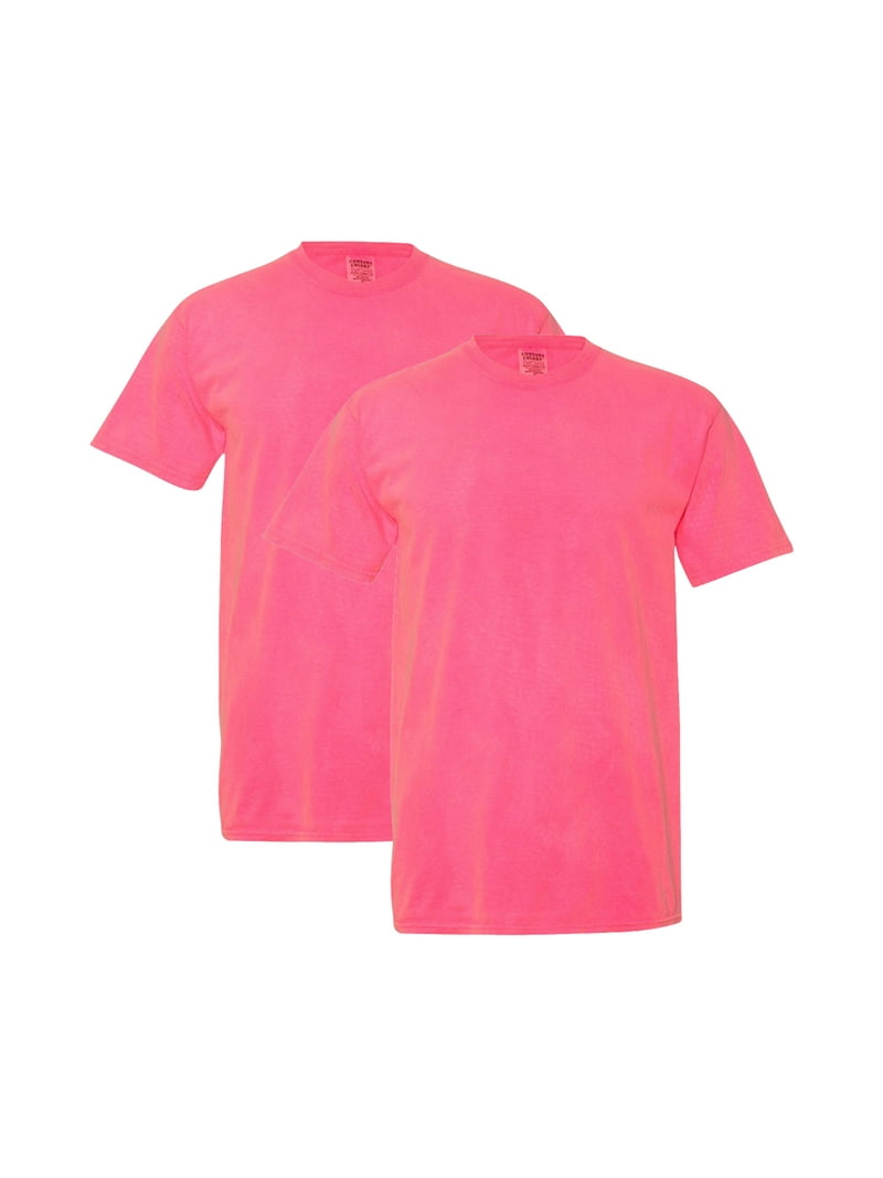 Comfort Colors Adult Tee Shirts, 2-Pack, Heavyweight, Neon Pink, XL, Extra  Soft - Walmart.com, image size:800x1067