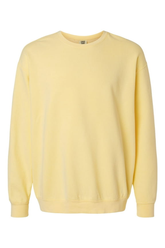 B00808415 Garment-Dyed Lightweight Fleece Crewneck Sweatshirt, Butter - Large