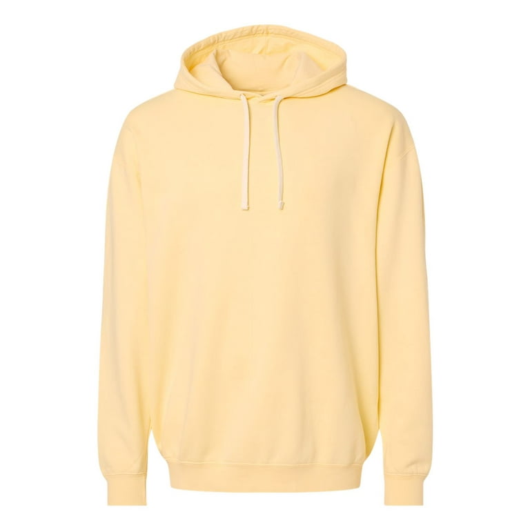 Comfort Colors B00908415 Garment Dyed Lightweight Fleece Hooded Sweatshirt Butter Large Walmart