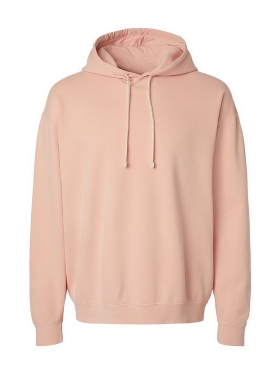 B00908663 Garment-Dyed Lightweight Fleece Hooded Sweatshirt, Peachy - Small