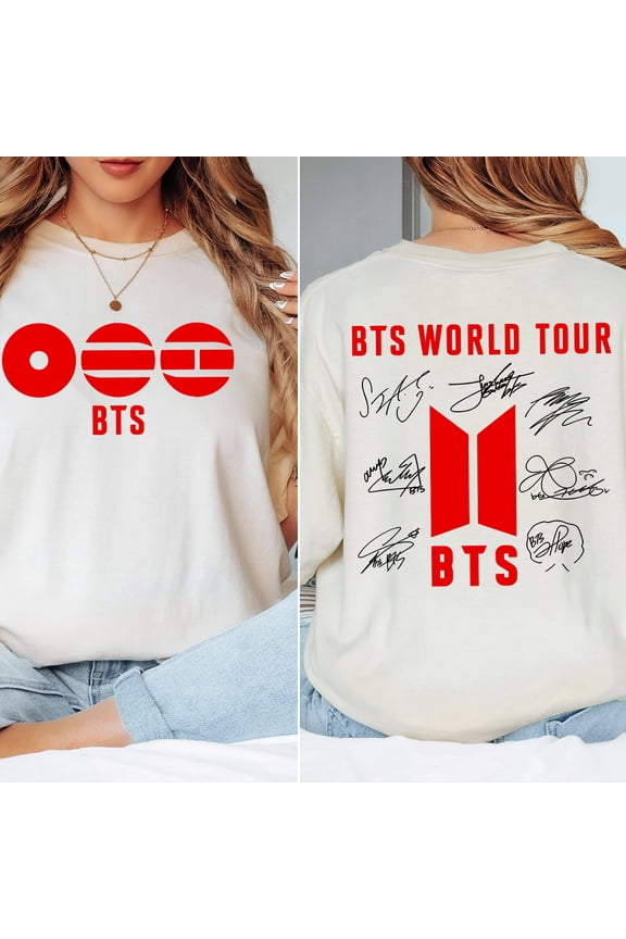 Comfort Colors Bangtan Merch: 2 Sided Bangtan Concert 2026 Graphic Tee, K-Pop Fan Shirt, Bangtan Limited Edition Unisex T-Shirt, ARMY Fan Gift, Kpop Music Merch, Unisex Sizes S-4XL - Multicolor