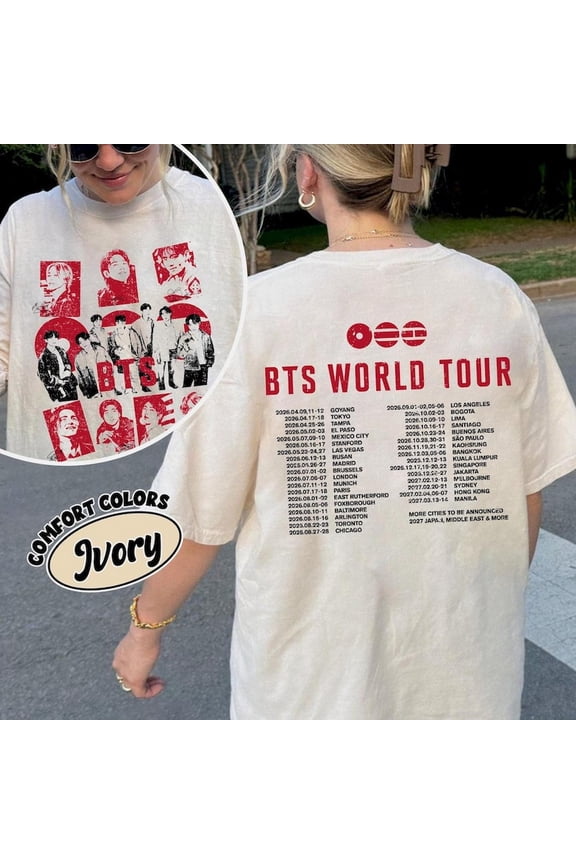 Comfort Colors BangtanBoys's World Tour 2026 Double Side Shirt, BangtanBoys's Concert 2026 Shirt, Army Fan Gift, BangtanBoys's Comeback Merch, Unisex Tee Multi