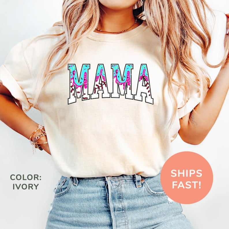 Comfort Colors® Baseball Mama Drip Shirt, Baseball Season Shirt