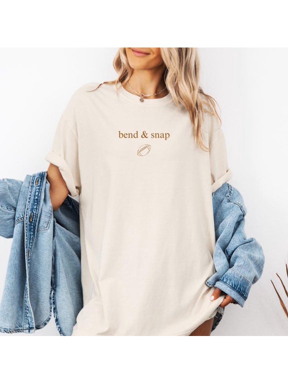Comfort Colors Bend and Snap Football T-Shirt, Funny Game Day Mom Tee, Size S-4XL