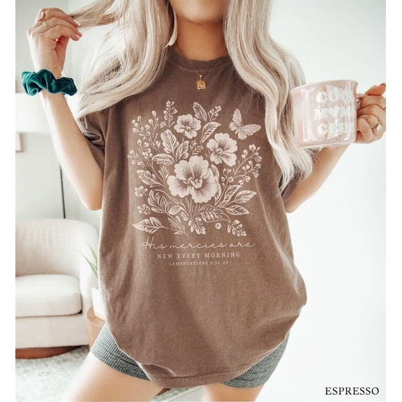 Comfort Colors Boho Christian Floral T-Shirt, Jesus Loves You Faith Tee, Fall Aesthetic Gift