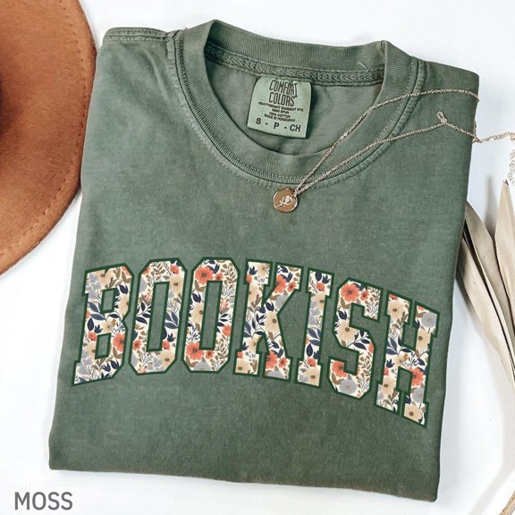 Comfort Colors Bookish Floral T-Shirt, Boho Reading Club Tee, Librarian and Reader Gift