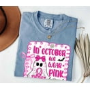 Breast Cancer Awareness Shirt – I Wear Pink Comfort Colors Tee, Pink Ribbon Goose T-Shirt, Support & Fighter Gift