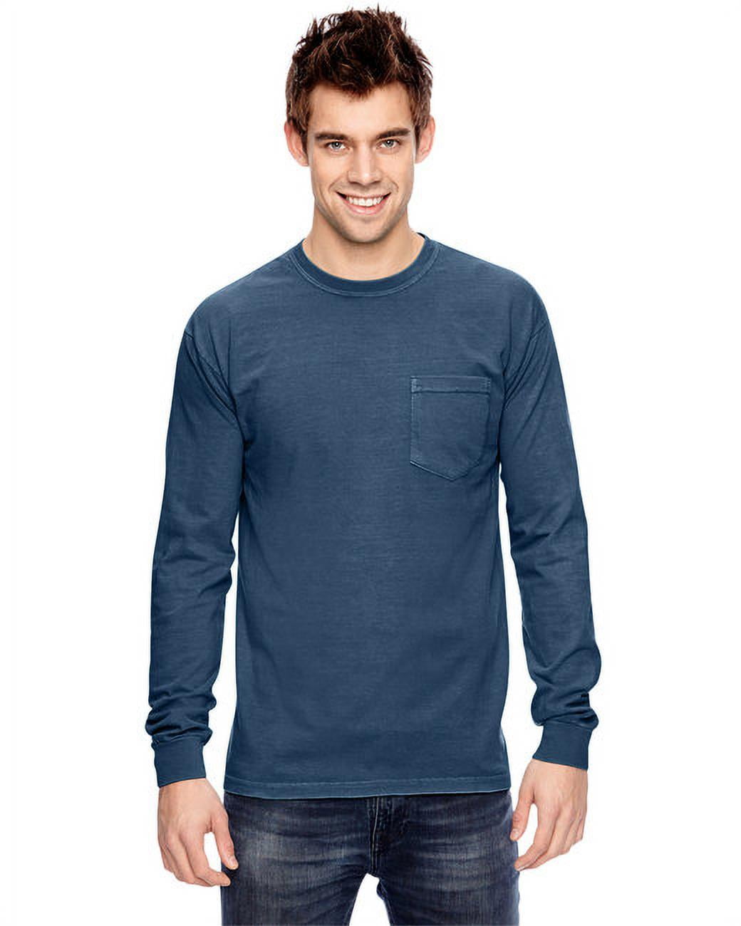 Adult Heavyweight RS Long-Sleeve Pocket T-Shirt - TOPAZ BLUE