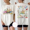 thumbnail image 1 of Comfort Colors Castle Magical Characters Mickey and Friends 2Sided T-Shirt, Pixar Collection Character Tee, Disneyland Family Matching Shirt,Invory color,size 3XL, 1 of 5