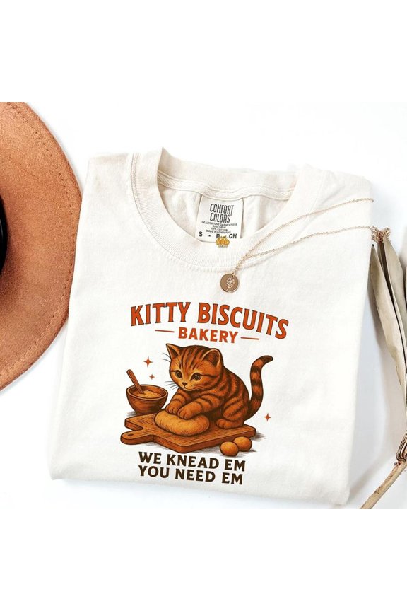 Comfort Colors Cat Shirt, Funny Cat Shirt, Sourdough Shirt, Cat Meme Shirt, Cat T Shirt, Biscuit Shirt, Bakery Tee, Kitty Lover Gift Tee (2)