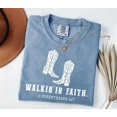 thumbnail image 1 of Comfort Colors Christian Shirt - Western Minimalist Faith Tee - Walk by Faith T-Shirt, 1 of 8