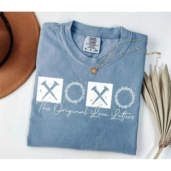 Comfort Colors Christian Shirt – XOXO Jesus Love Letters Tee, Bible Verse Valentine Gift, Religious Jesus Lover Shirt