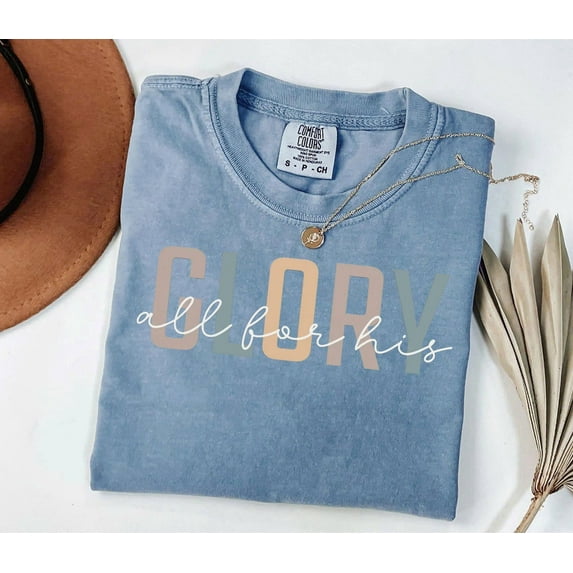 Comfort Colors Christian T-Shirt | Jesus & Bible Verse Graphic Tee | Glory Religious Shirt