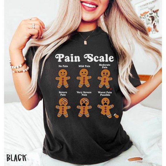 Comfort Colors Christmas Nurse Shirt, Funny Pain Scale Holiday Nurse T-Shirt, RN Shirt, Pediatric Nurse, NICU Nurse, Registered Nurse Shirt