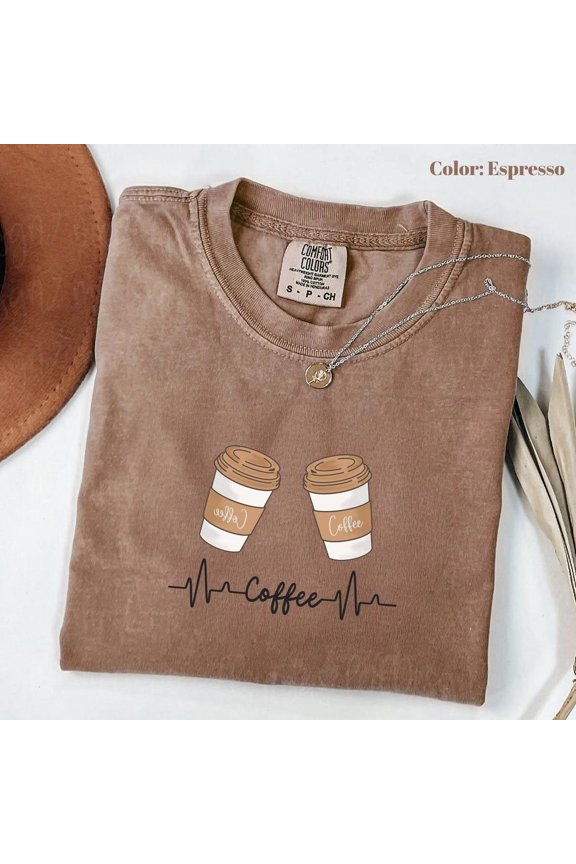 Comfort Colors Coffee Design T-Shirt Minimal Aesthetic Coffee Lover Tee